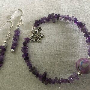 Amethyst Bracelet & Earring Set – 6 Sets to choose from